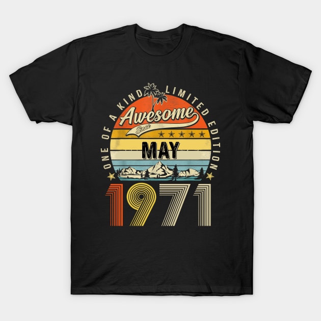 Awesome Since May 1971 Vintage 52nd Birthday T-Shirt by PlumleelaurineArt